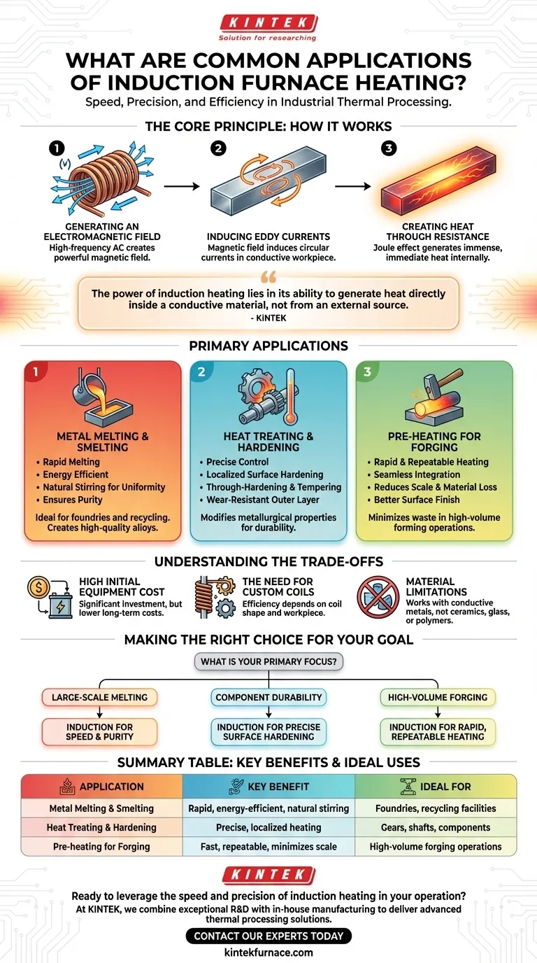 Was sind einige gängige Anwendungen für das Erhitzen mit Induktionsöfen? Erreichen Sie schnelle, präzise und saubere thermische Prozesse Visuelle Anleitung