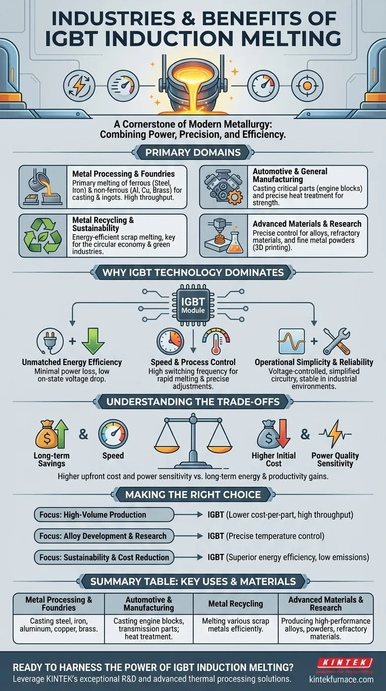 In which industries is the IGBT induction melting machine commonly used? Key Applications & Benefits Visual Guide