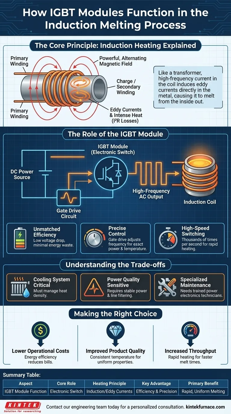 Como os módulos IGBT funcionam no processo de fusão? Obtenha Aquecimento por Indução Eficiente e de Alta Precisão Guia Visual