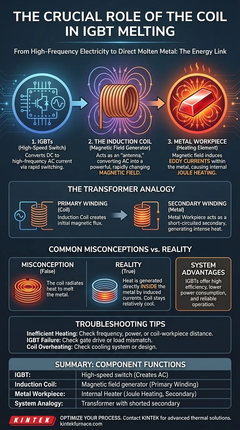 What role does the coil play in the IGBT melting process? It's the Key to Efficient Induction Heating Visual Guide