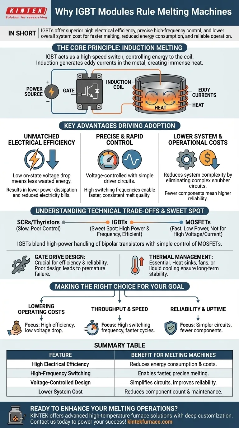 Por que os módulos IGBT são preferidos em máquinas de fusão? Desbloqueie Fusão Mais Rápida e Custos Mais Baixos Guia Visual