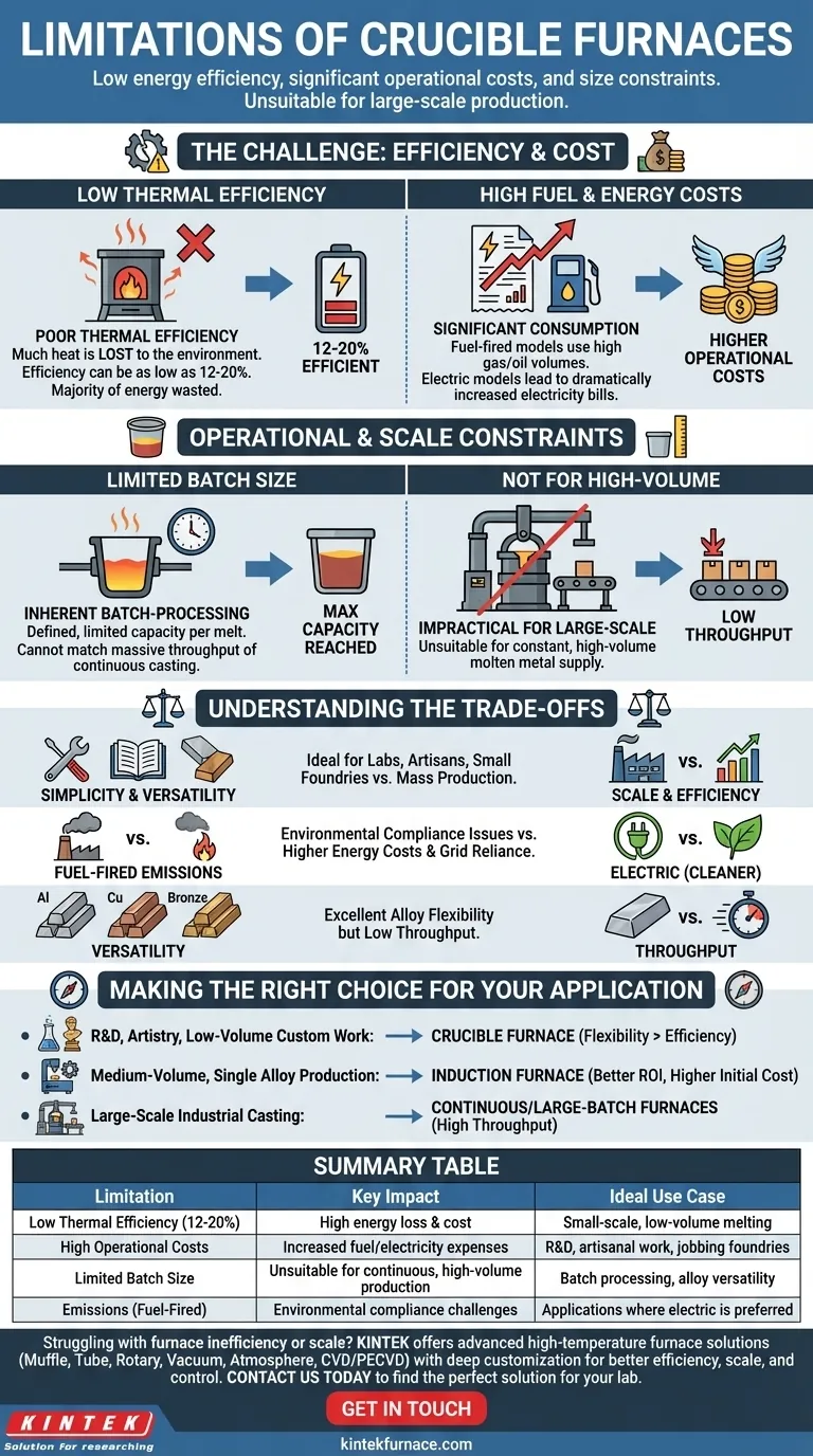 Quais são as limitações dos fornos de cadinho? Entenda as principais compensações para o seu laboratório Guia Visual