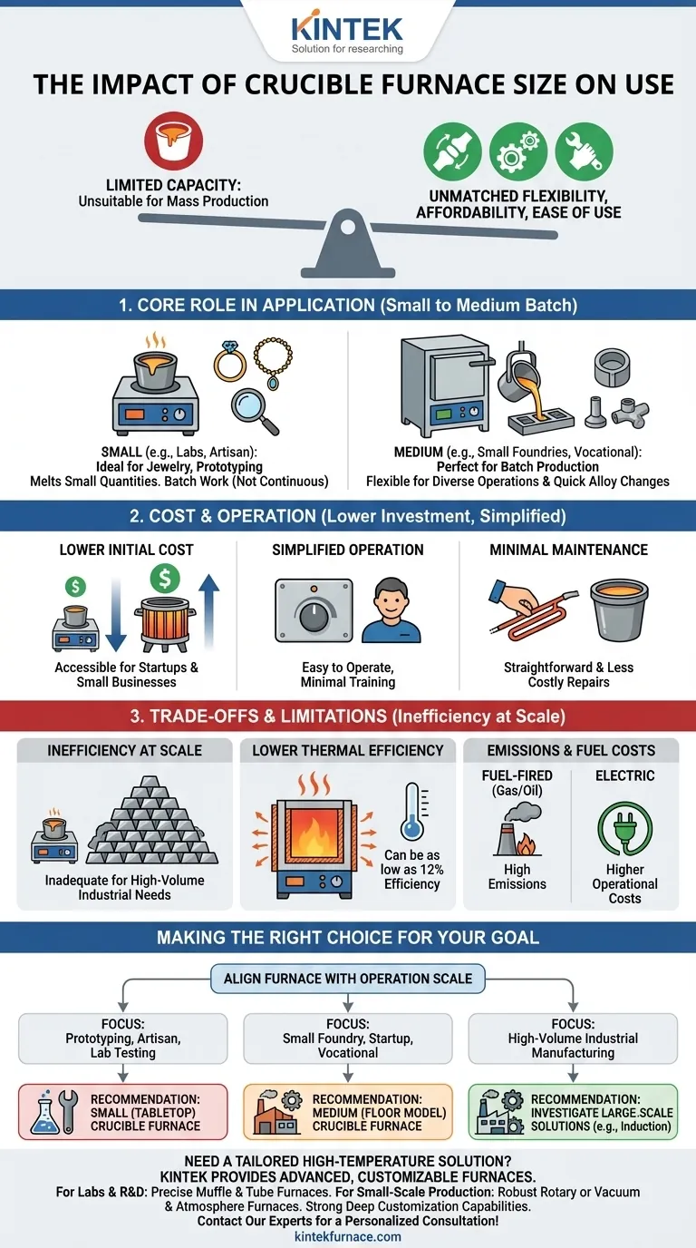 How does the size of crucible furnaces impact their use? A Guide to Choosing the Right Scale Visual Guide