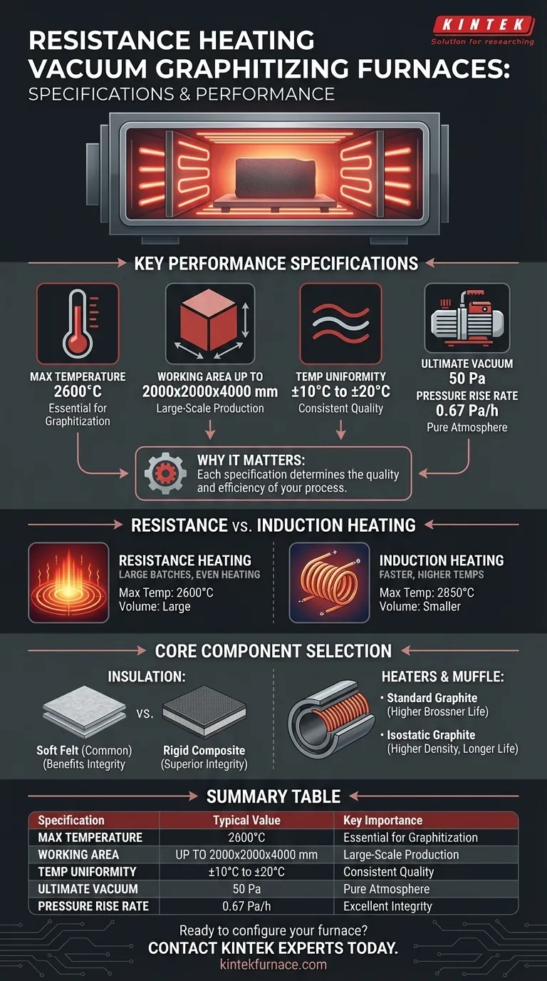 What are the specifications for resistance heating in vacuum graphitizing furnaces? Achieve Superior Graphitization for Large-Scale Production Visual Guide