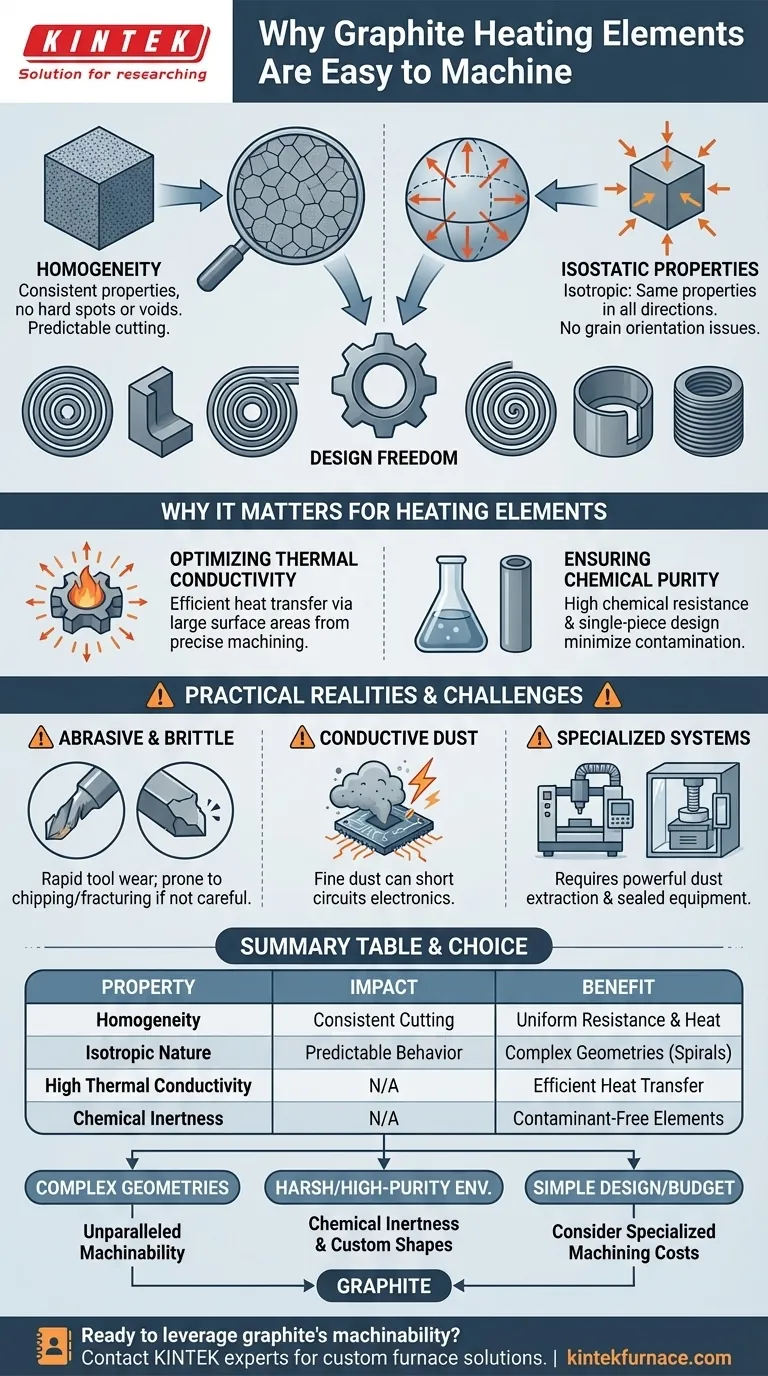 Quais propriedades tornam os elementos de aquecimento de grafite fáceis de usinar? Liberdade de Design para Desempenho em Altas Temperaturas Guia Visual