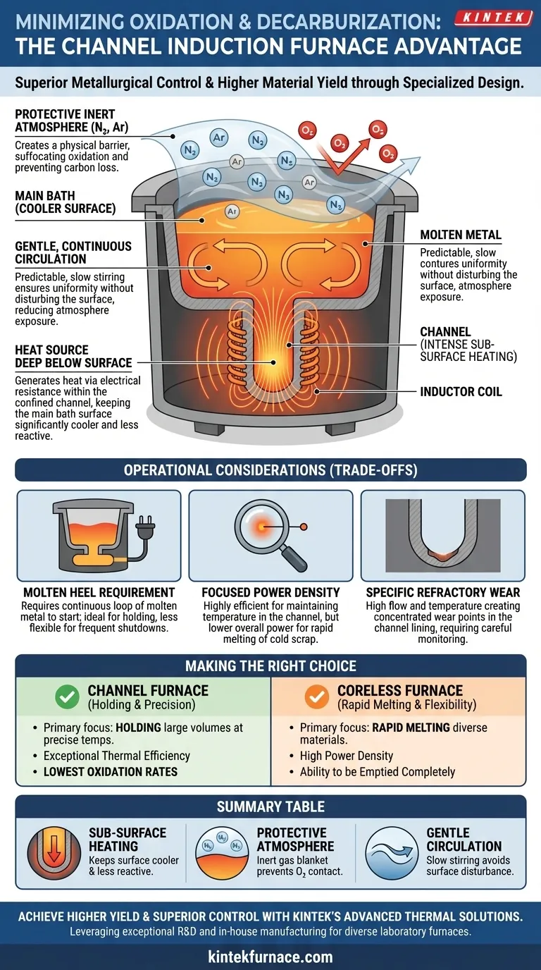 In che modo i forni a induzione a canale minimizzano ossidazione e decarburazione? Ottieni un controllo metallurgico superiore Guida Visiva
