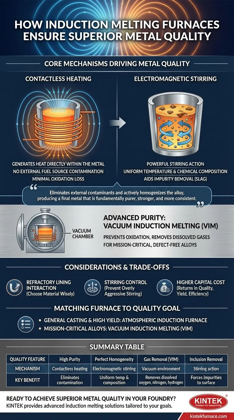 ¿Cómo garantizan los hornos de inducción superiores la calidad del metal? Logre pureza, homogeneidad y control Guía Visual