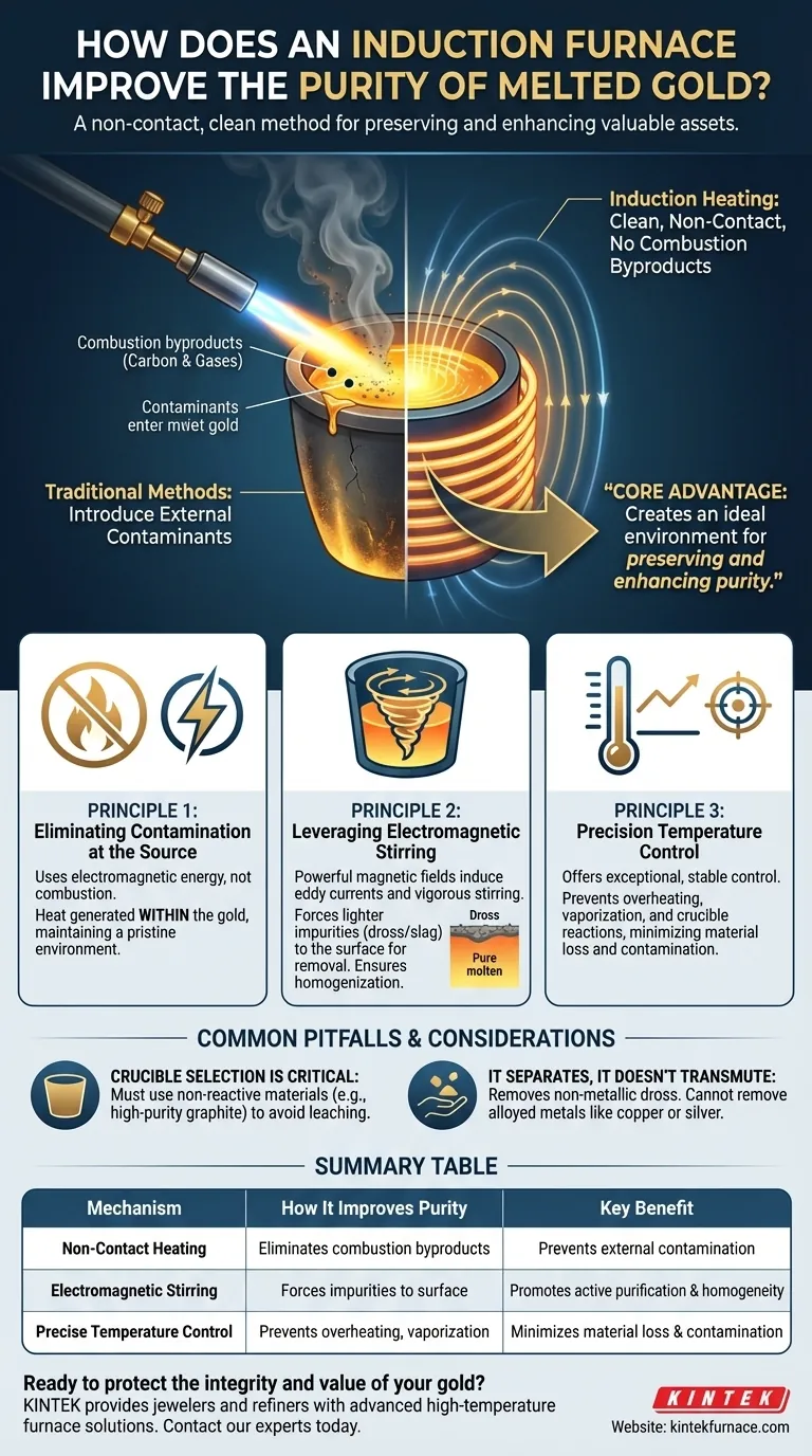 Como um forno de indução melhora a pureza do ouro derretido? Alcance a Pureza e o Rendimento Máximos Guia Visual