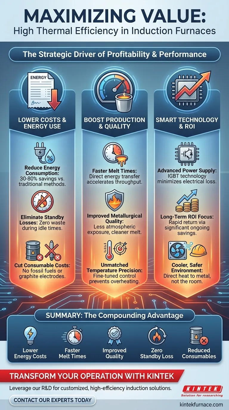 Comment l'efficacité thermique élevée profite-t-elle aux fours à induction ? Réalisez des économies de coûts majeures et une meilleure qualité Guide Visuel