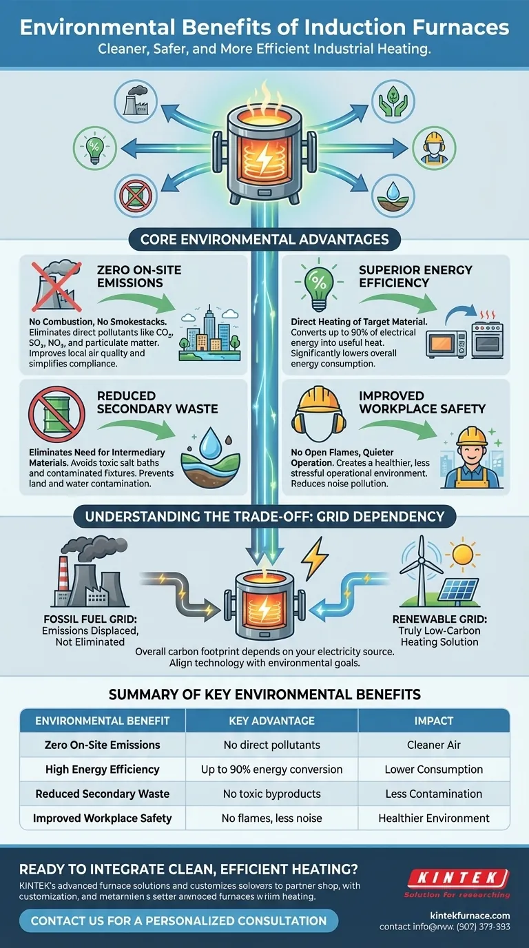 Quais benefícios ambientais os fornos de indução proporcionam? Alcance um Aquecimento Industrial Mais Limpo e Seguro Guia Visual