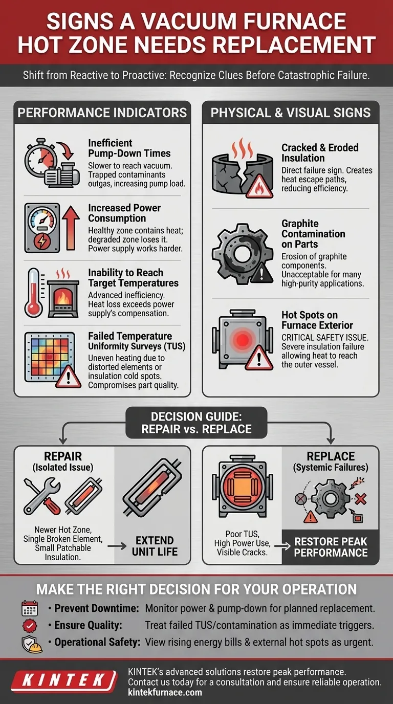 ما هي العلامات التي تدل على أن منطقة التسخين في فرن التفريغ تحتاج إلى استبدال؟ تجنب التوقف المكلف وتأكد من الجودة دليل مرئي