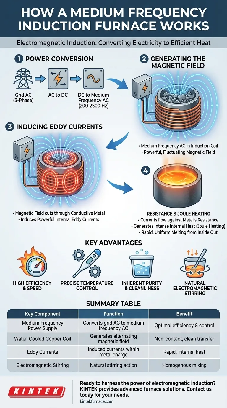 What is the working principle of a medium frequency induction furnace? Achieve Rapid, Precise Metal Melting Visual Guide