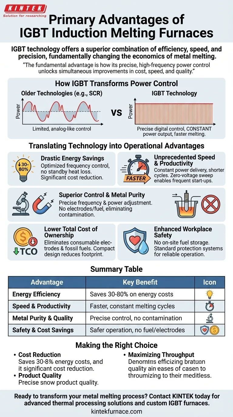 What are the primary advantages of IGBT induction melting furnaces? Boost Efficiency & Quality Visual Guide