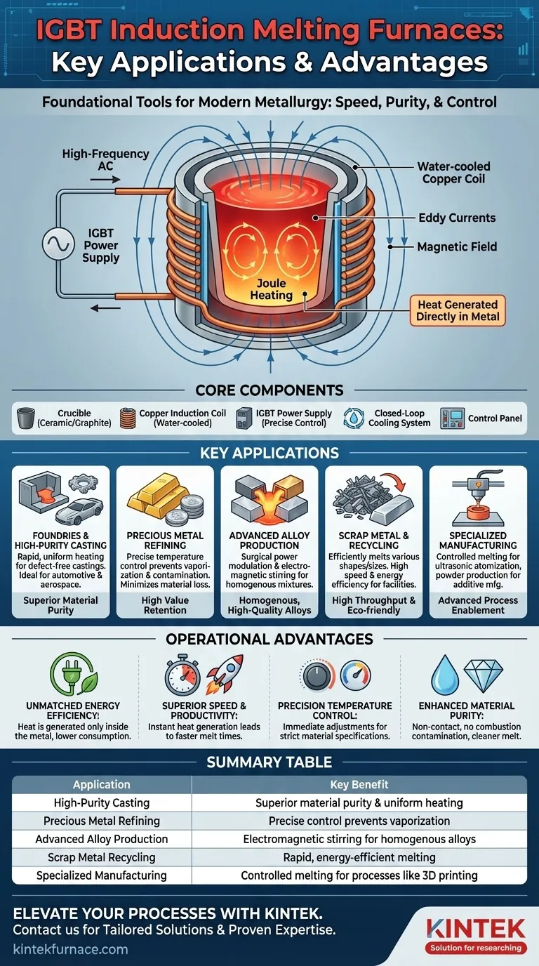 What are the key applications of IGBT induction melting furnaces? Unlock Precision & Purity in Metal Melting Visual Guide