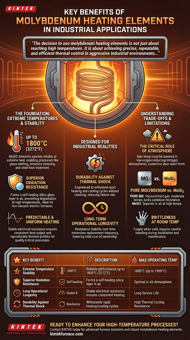 What are the key benefits of molybdenum heating elements? Unlock Extreme-Temperature Reliability Visual Guide
