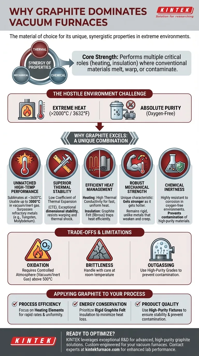 Perché la grafite è il materiale d'elezione per i forni sottovuoto? Prestazioni ineguagliabili a temperature estreme Guida Visiva
