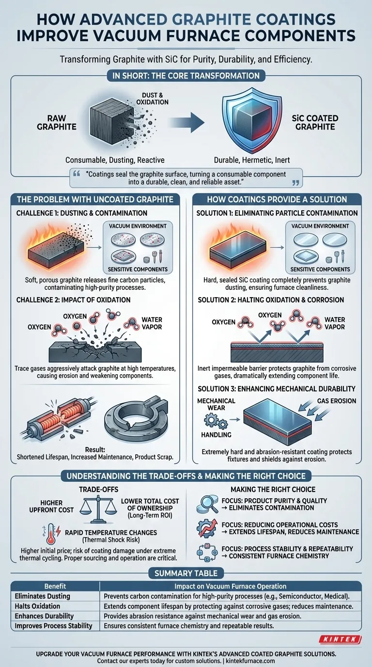 كيف تعمل التطورات في طلاءات الجرافيت على تحسين مكونات أفران التفريغ؟ تعزيز النقاء والمتانة دليل مرئي
