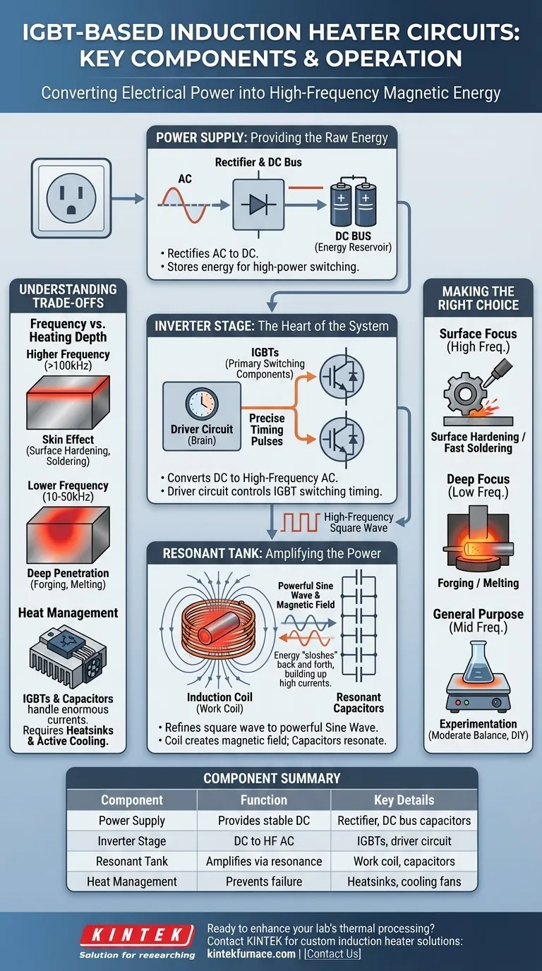 What are the key components of an IGBT-based induction heater circuit? Unlock Efficient High-Frequency Heating Visual Guide