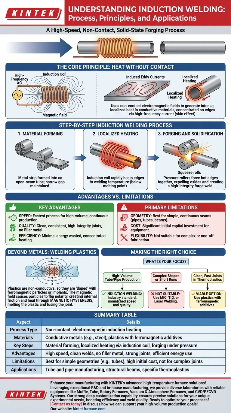 유도 용접이란 무엇이며 어떻게 수행됩니까? 금속 및 플라스틱을 위한 고속 비접촉 용접을 알아보세요 시각적 가이드