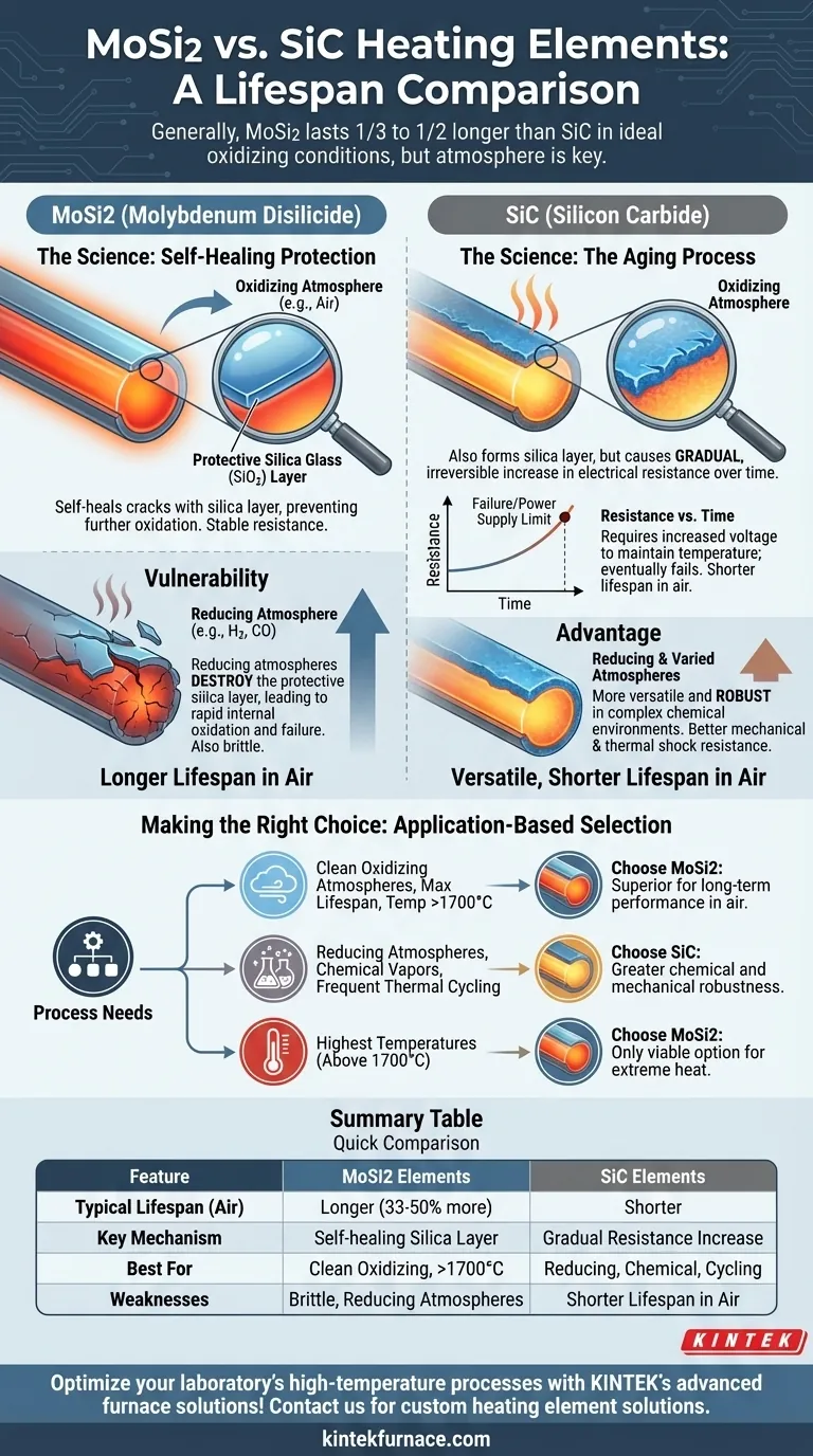 How does the lifespan of MoSi2 heating elements compare to Silicon Carbide elements? Choose the Right Element for Your High-Temp Needs Visual Guide