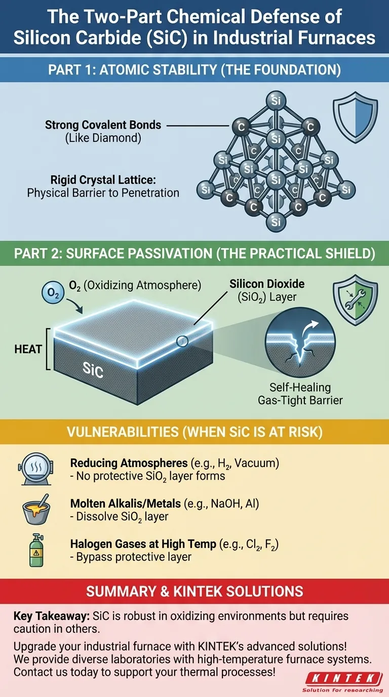لماذا يقاوم كربيد السيليكون التفاعلات الكيميائية في الأفران الصناعية؟ اكتشف حلولًا متينة لدرجات الحرارة العالية دليل مرئي