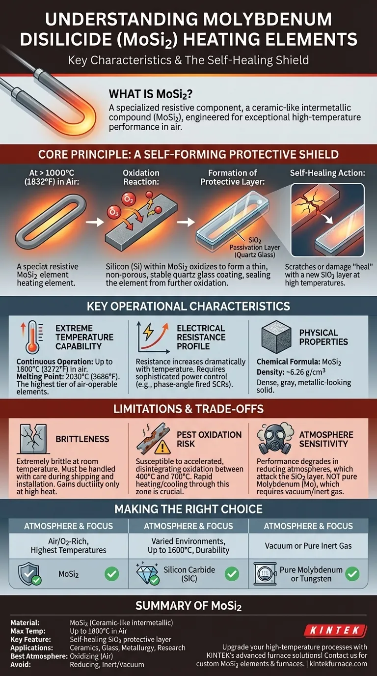 O que é um elemento de aquecimento de disiliceto de molibdênio e quais são suas principais características? Descubra a Excelência em Altas Temperaturas Guia Visual