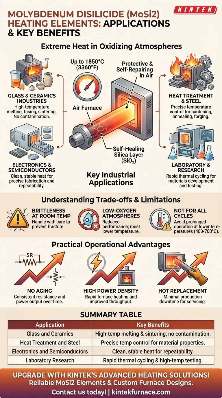 Quais são as aplicações dos elementos de aquecimento de dissiliceto de molibdênio? Alcance Estabilidade Extrema de Calor para Processos Industriais Guia Visual