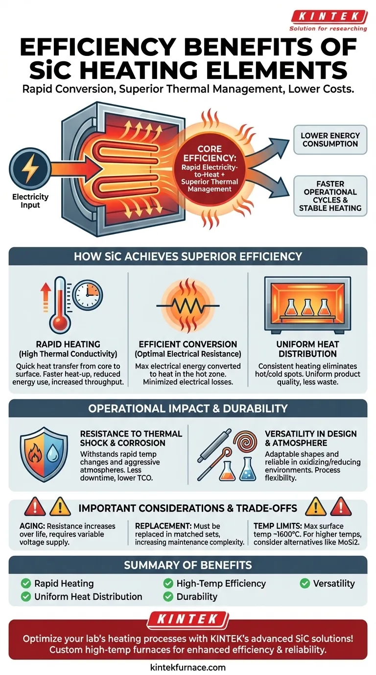 Was sind die Effizienzvorteile von SiC-Heizelementen? Schnellere Aufheizung und geringere Energiekosten erzielen Visuelle Anleitung
