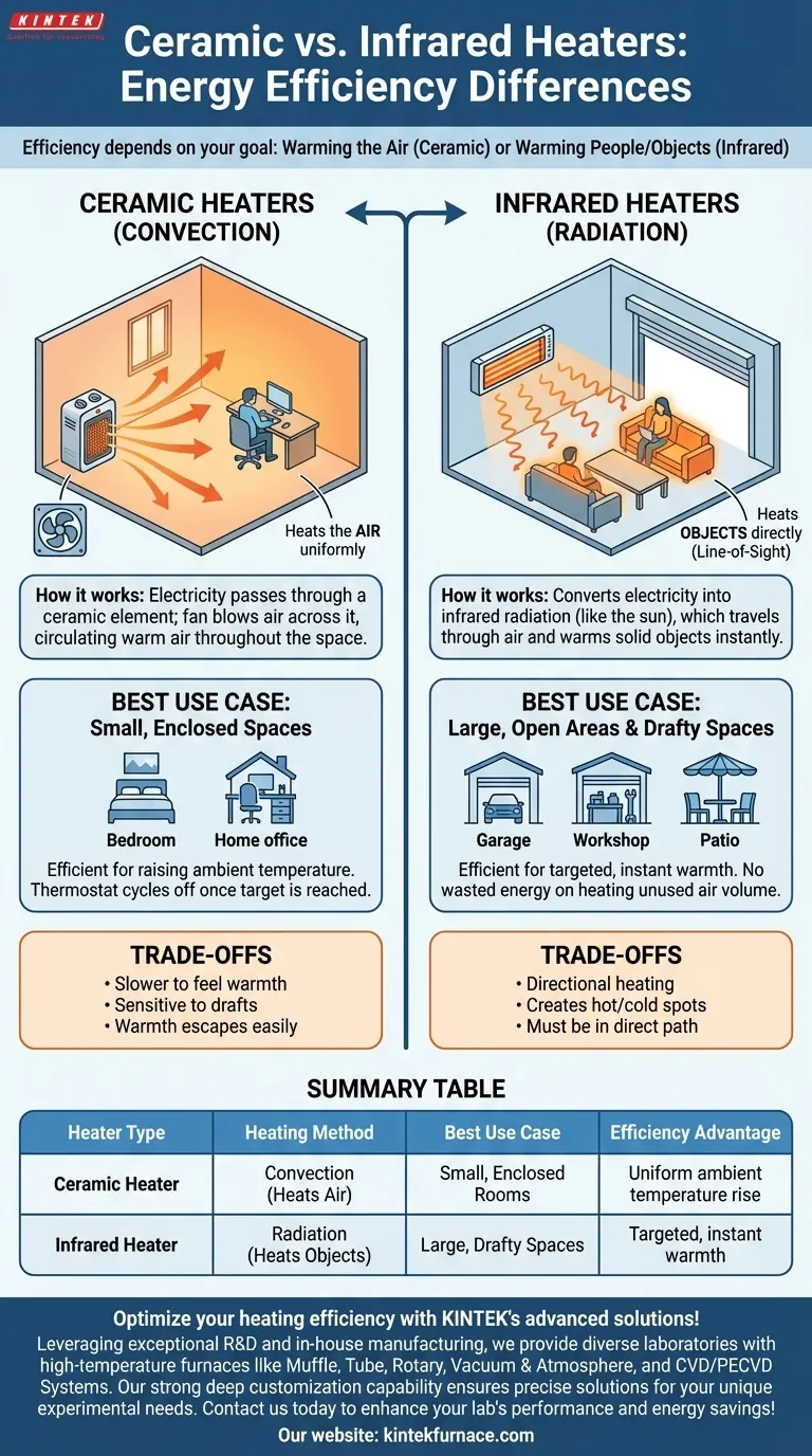 What are the energy efficiency differences between ceramic and infrared heaters? Choose the Best Heater for Your Space Visual Guide