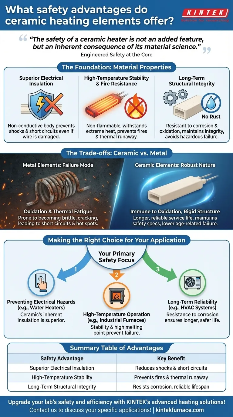 ¿Qué ventajas de seguridad ofrecen los elementos calefactores cerámicos? Garantizar protección eléctrica y térmica inherente Guía Visual