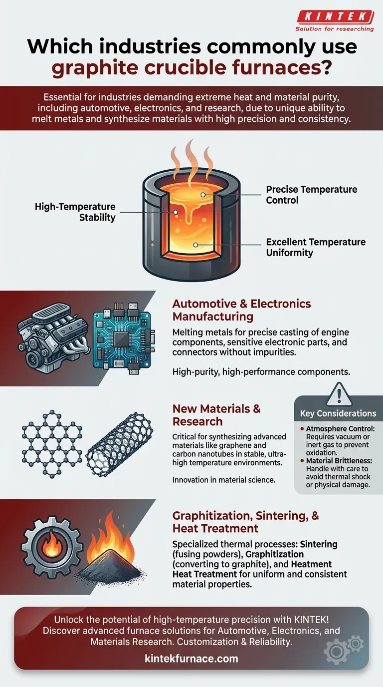 Which industries commonly use graphite crucible furnaces? Essential for High-Temp, High-Purity Processes Visual Guide