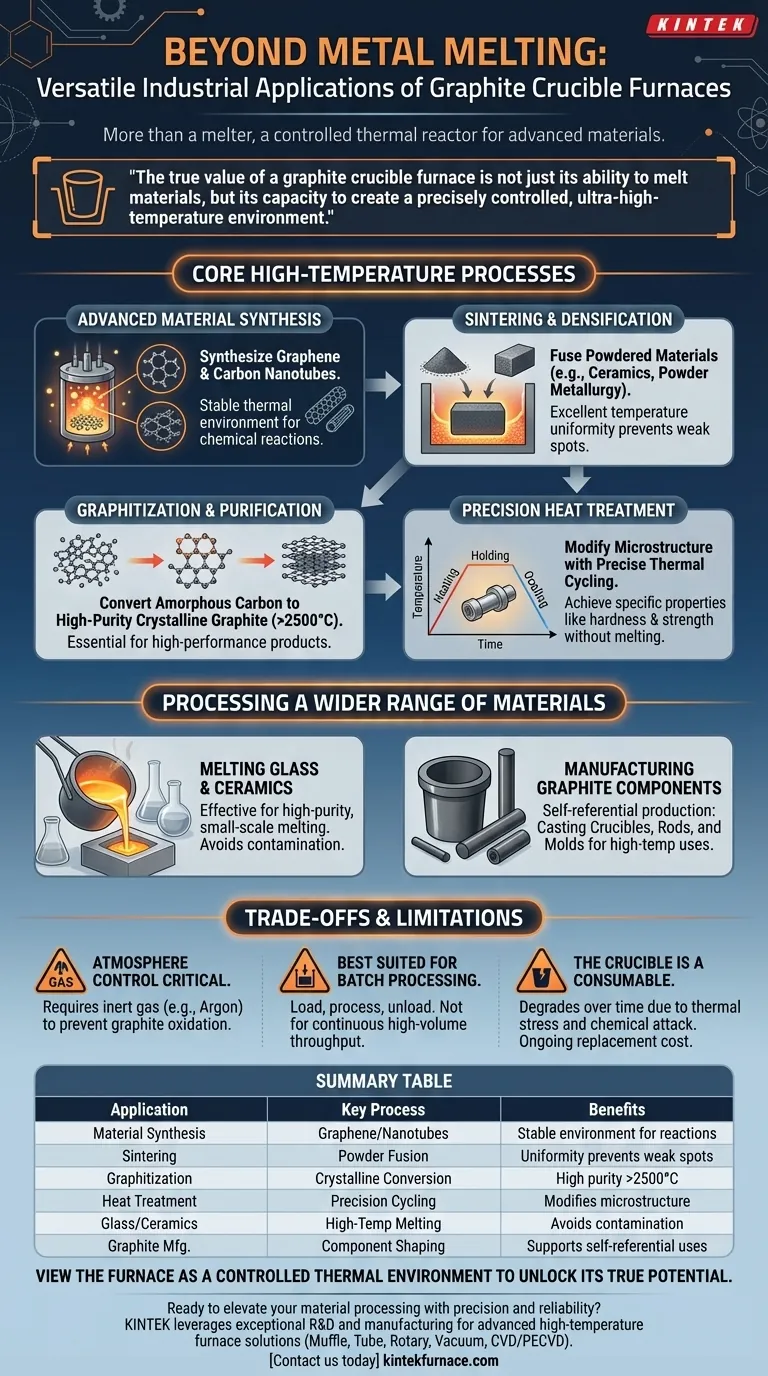 Quali altre applicazioni industriali hanno i forni a crogiolo di grafite oltre alla fusione dei metalli? Sblocca la lavorazione avanzata dei materiali Guida Visiva