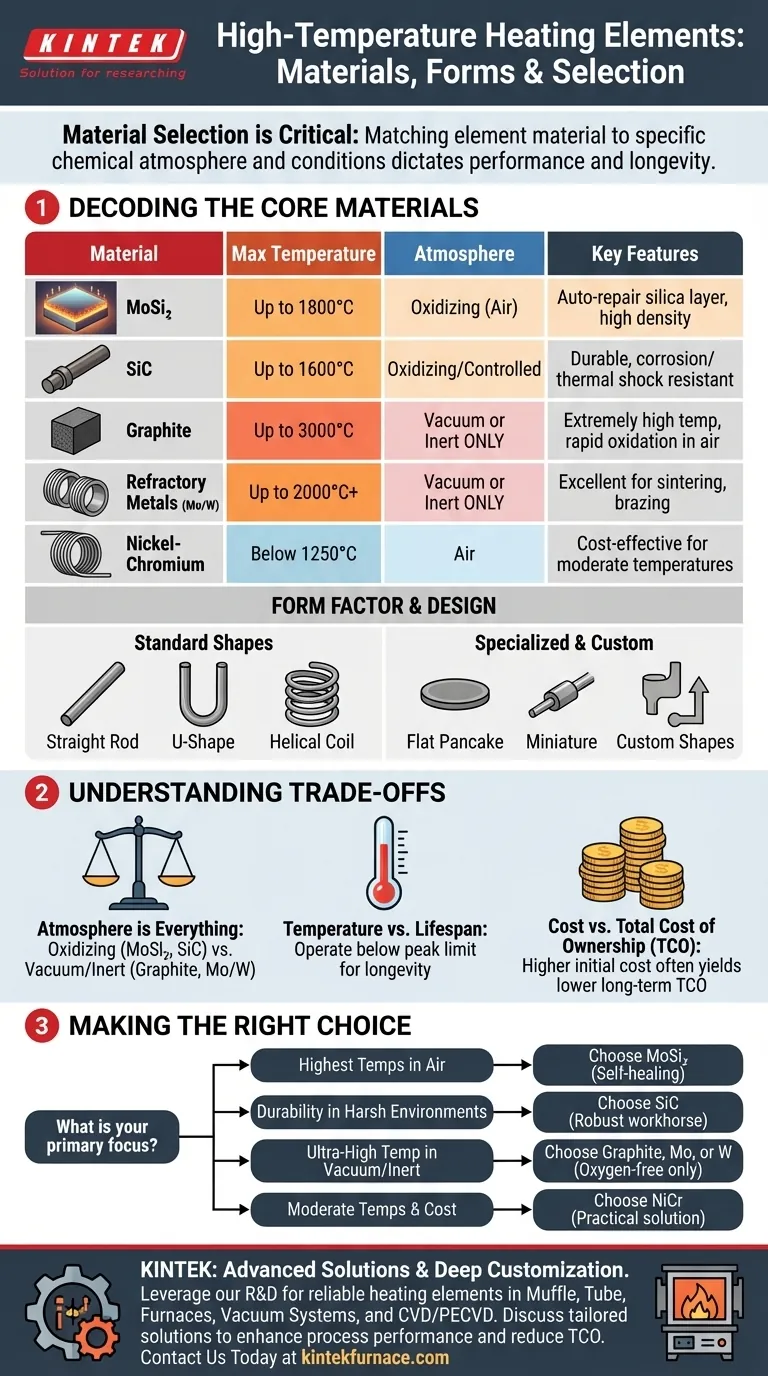 What types of heating elements are available for high-temperature applications? Choose the Right Element for Your Process Visual Guide