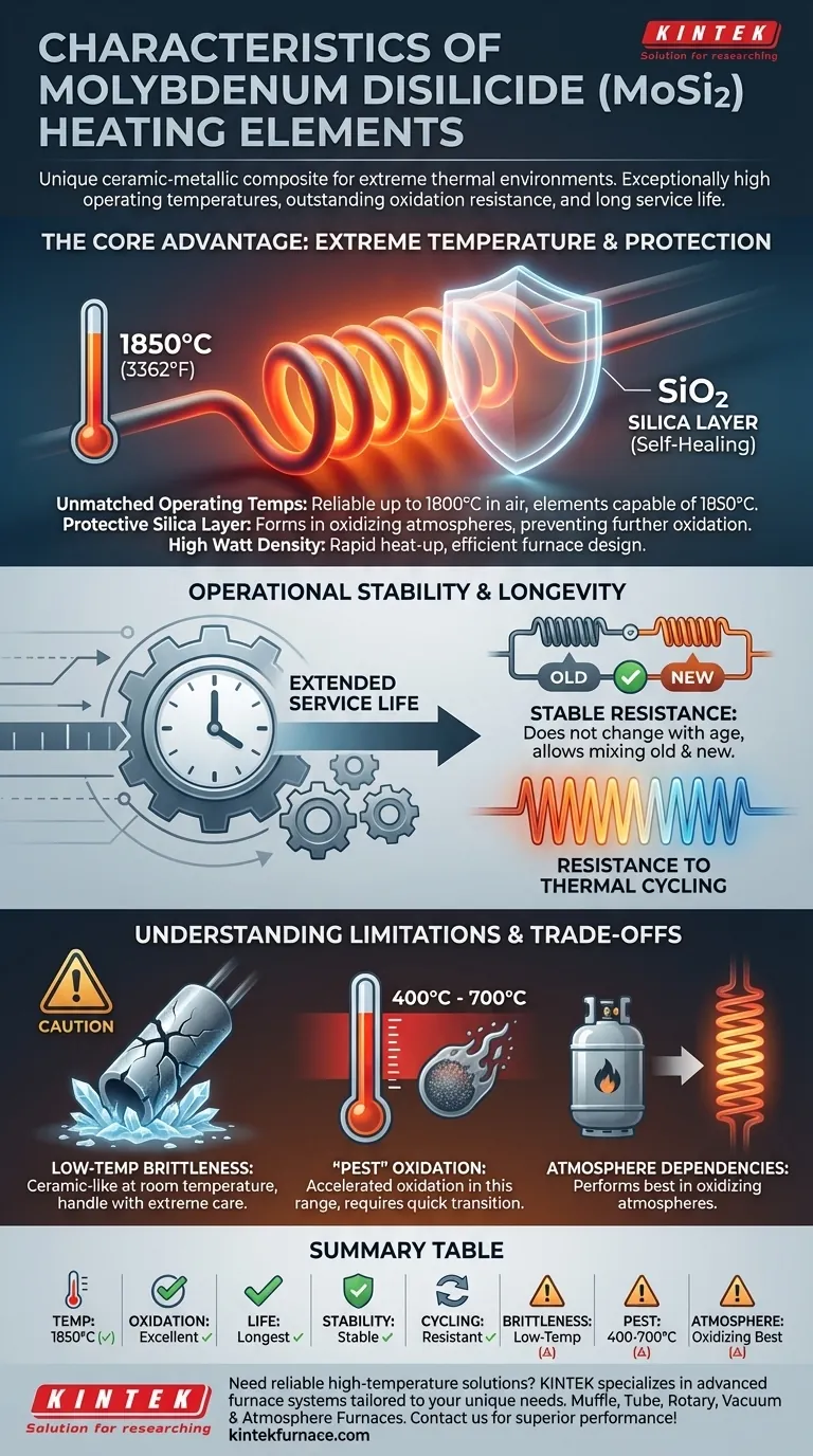 What are the characteristics of molybdenum disilicide heating elements? Unlock High-Temp Performance Visual Guide