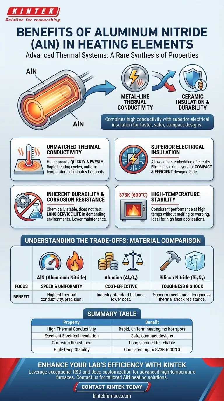 Quais são os benefícios do nitreto de alumínio em elementos de aquecimento? Obtenha Aquecimento Rápido e Uniforme com Isolamento Superior Guia Visual
