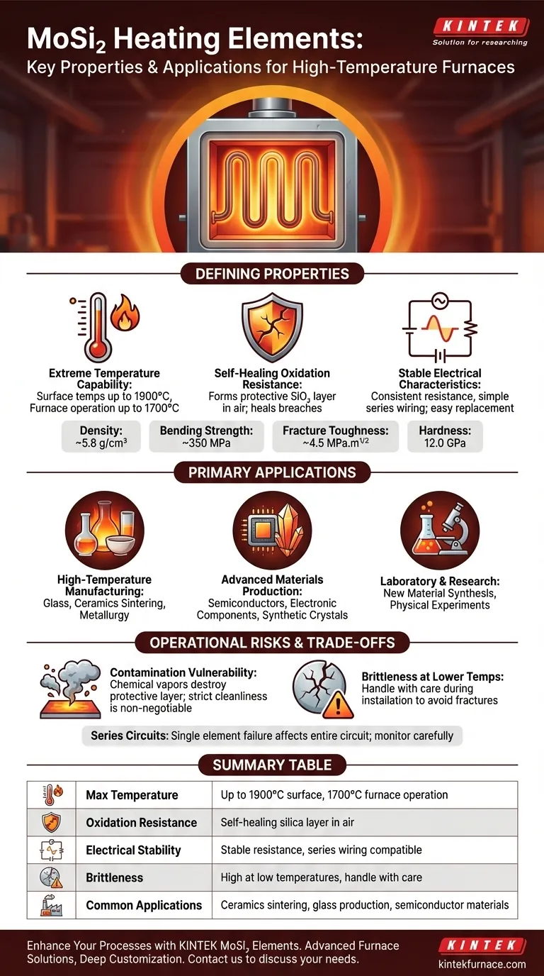 What are the key properties and applications of MoSi2 heating elements? Unlock High-Temperature Performance Visual Guide
