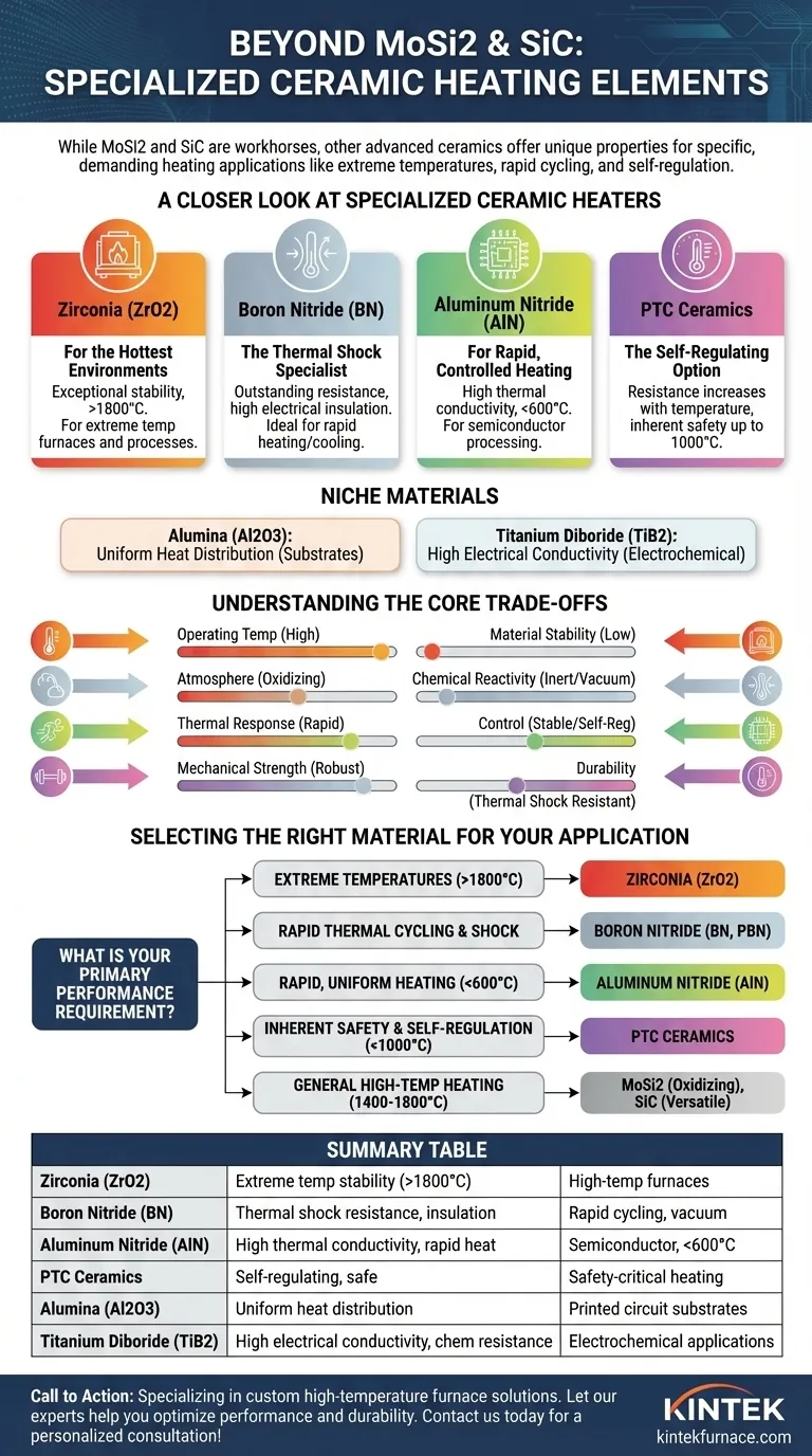 What are some other ceramic materials used for heating elements besides MoSi2 and SiC? Explore Specialized Options for Extreme Performance Visual Guide
