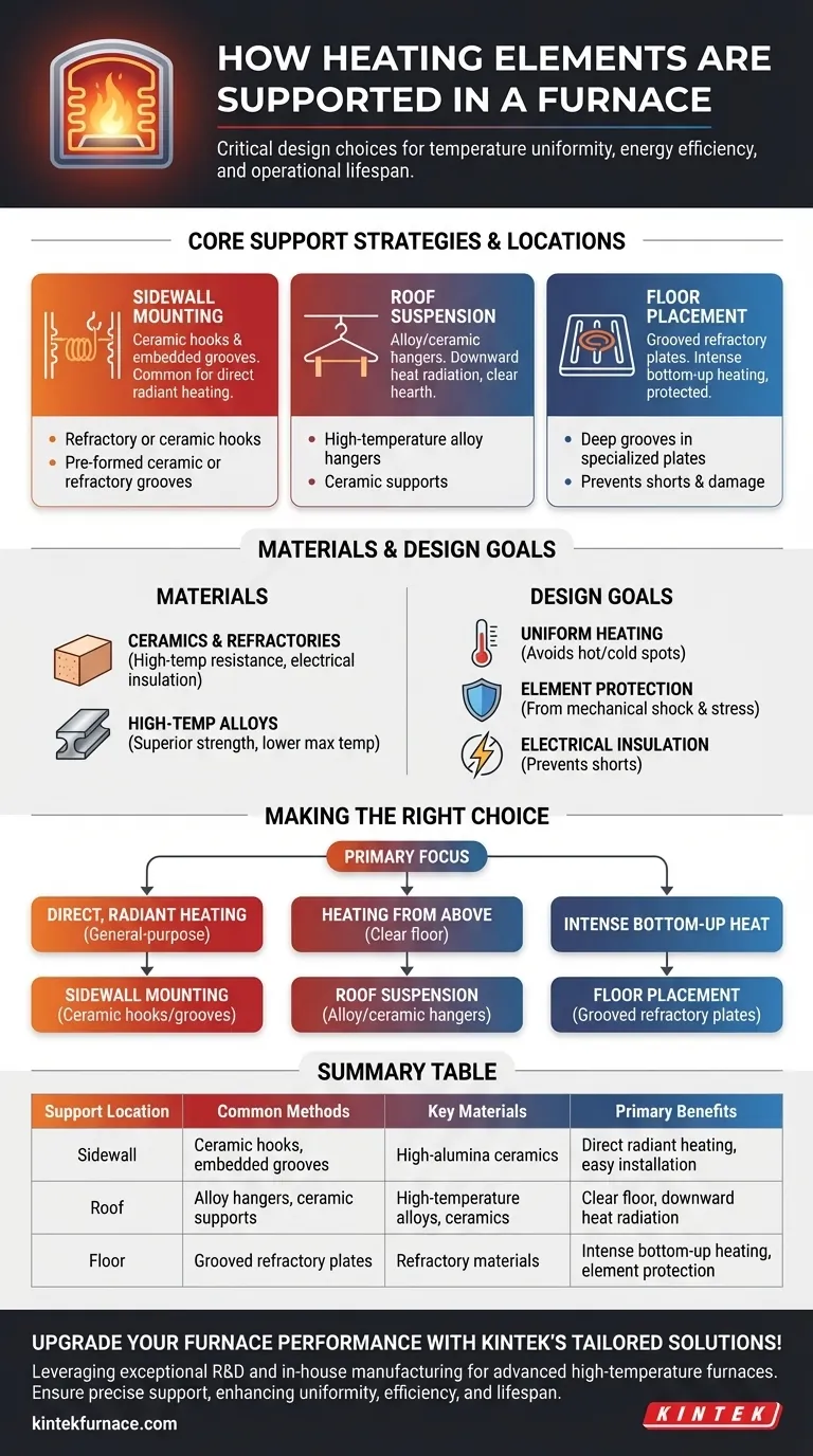 Come possono essere supportati gli elementi riscaldanti all'interno di un forno? Garantire prestazioni ottimali e longevità Guida Visiva