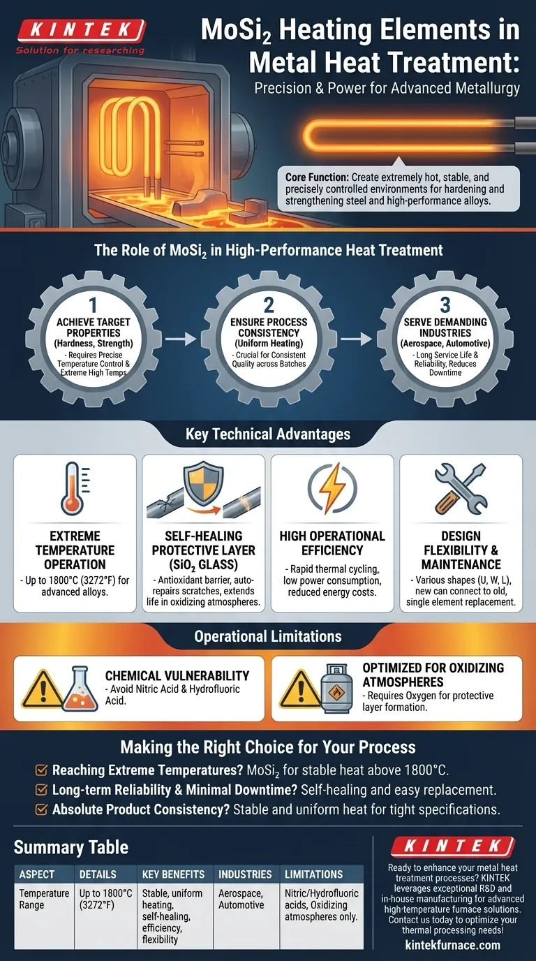 How are MoSi2 heating elements used in metal heat treatment? Achieve Superior Heat Treatment for Metals Visual Guide
