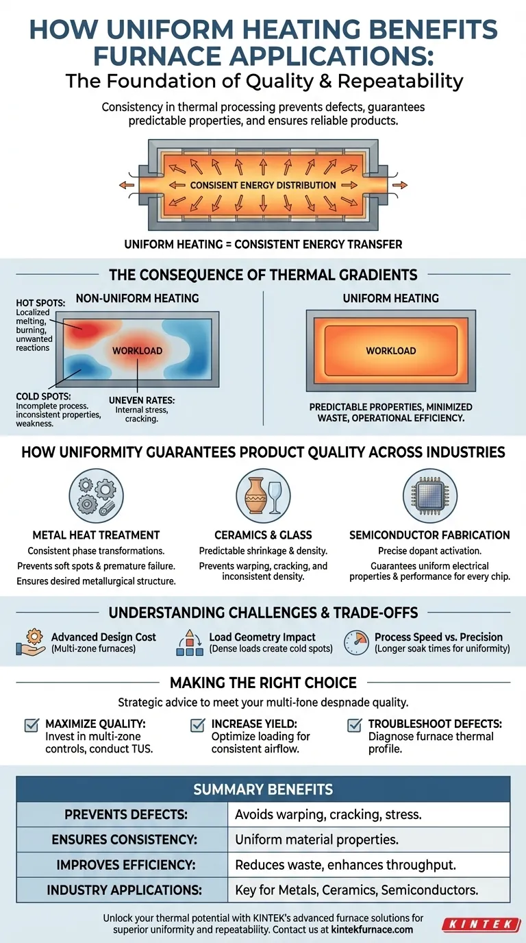 How does uniform heating benefit furnace applications? Achieve Superior Quality and Efficiency Visual Guide