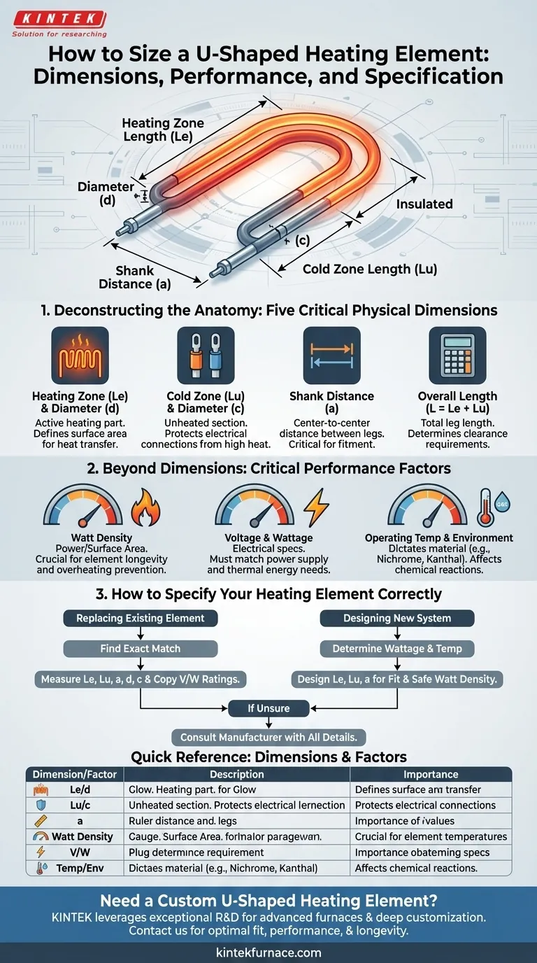 Welche Informationen werden benötigt, um die Größe eines U-förmigen Heizelements zu bestimmen? Sicherstellung von Passgenauigkeit und Leistung Visuelle Anleitung