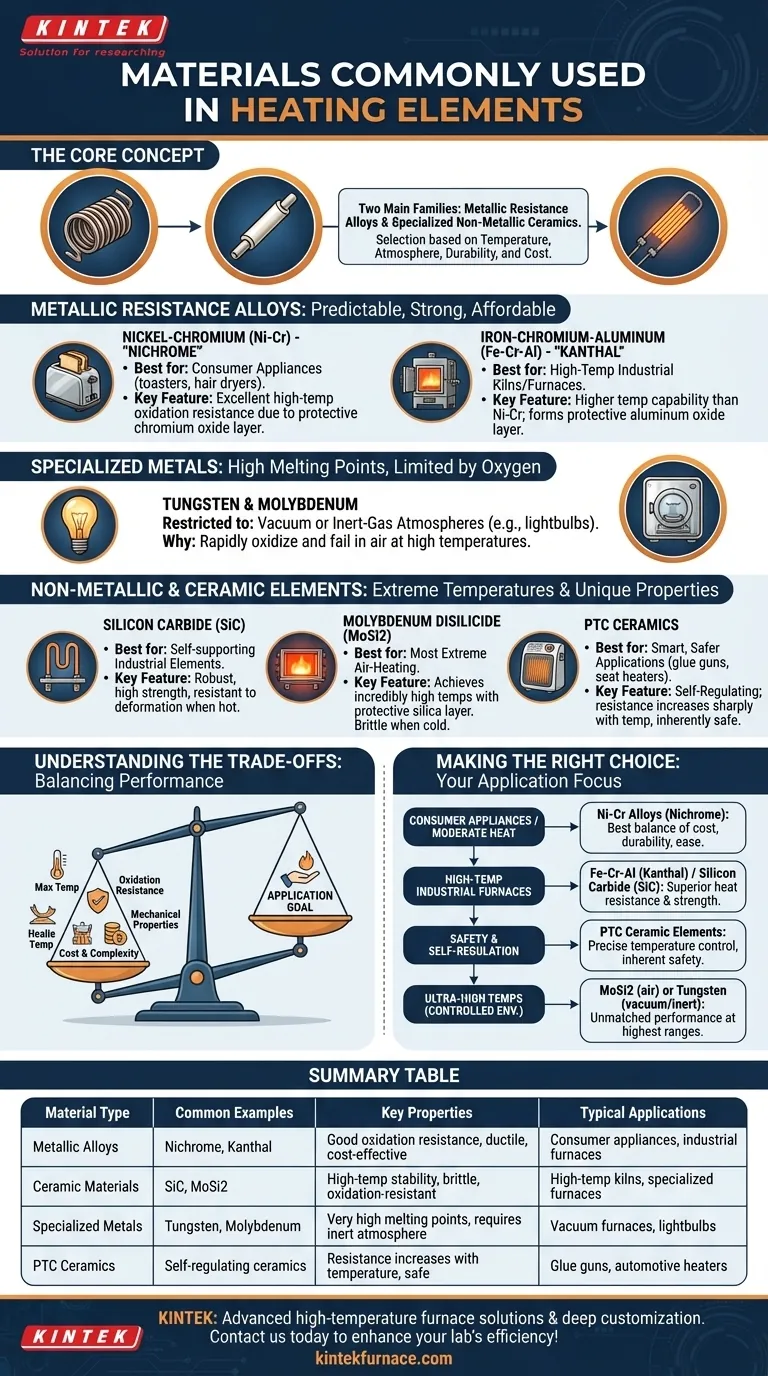 Какие материалы обычно используются в нагревательных элементах? Откройте для себя лучшие варианты для вашего применения Визуальное руководство
