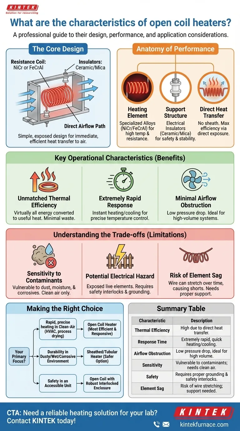 Quali sono le caratteristiche degli elementi riscaldanti a serpentina aperta? Scopri il loro design ad alta efficienza e i loro utilizzi Guida Visiva