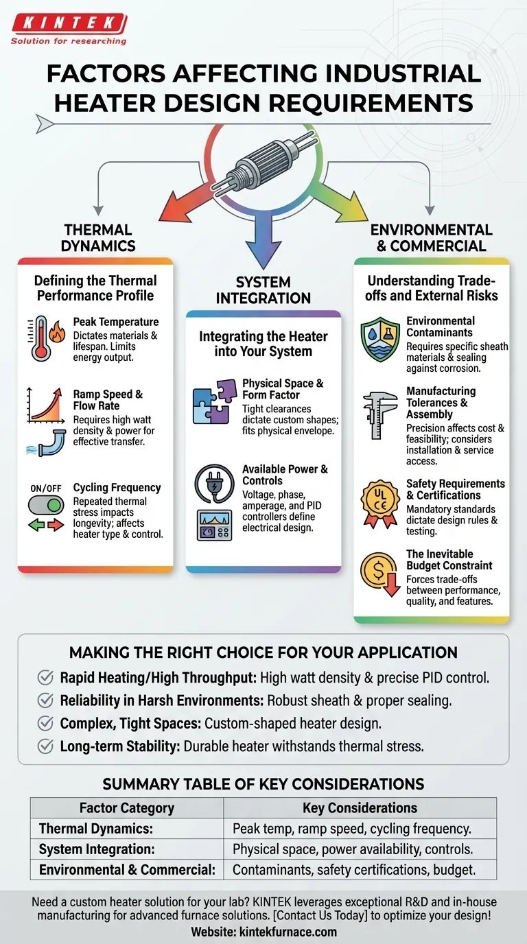 히터 설계 요구사항에 영향을 미치는 추가적인 요인은 무엇입니까? 성능 및 수명 최적화 시각적 가이드