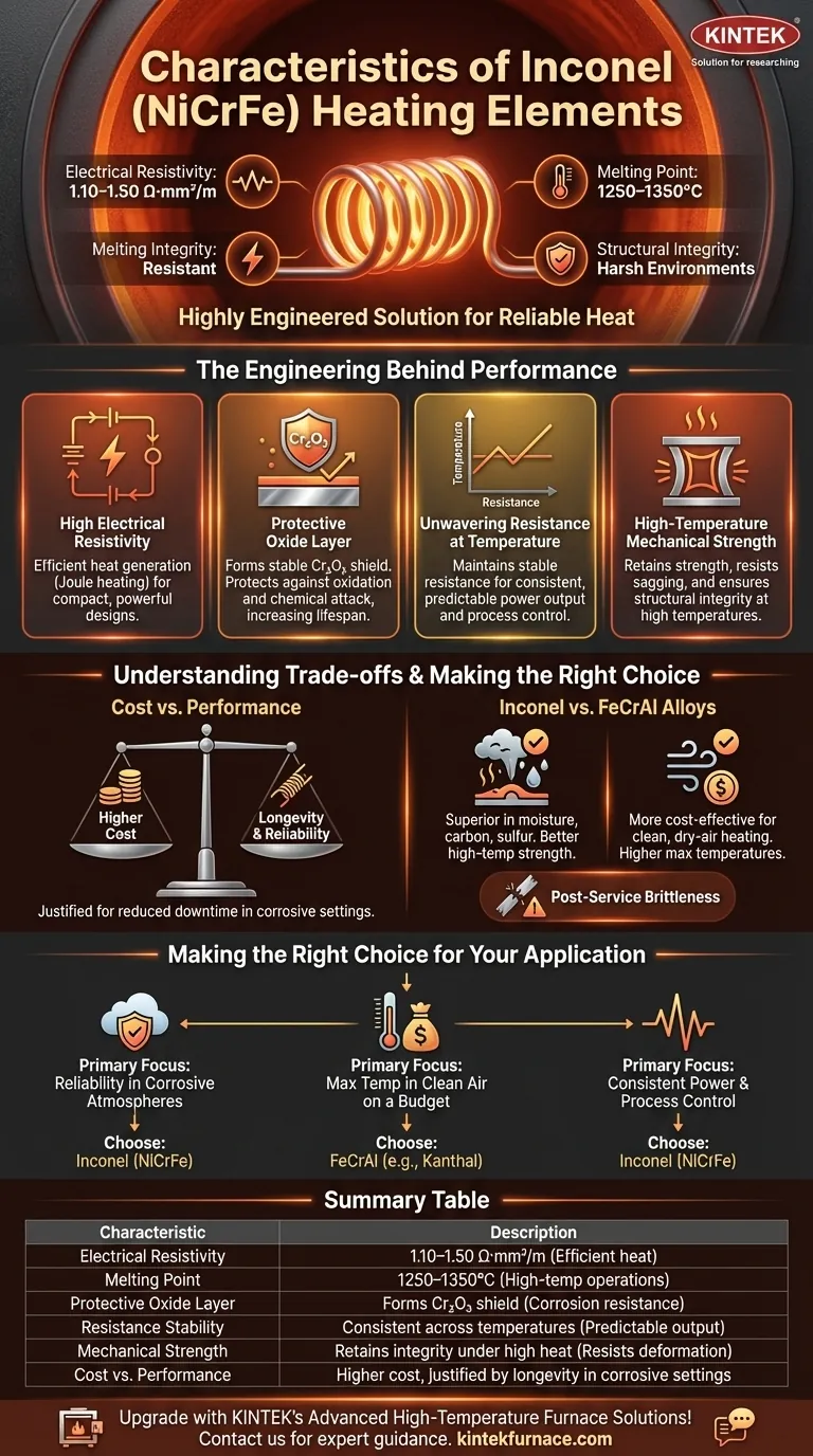 Quais são as características do Inconel (NiCrFe) como material de elemento de aquecimento? Descubra a sua confiabilidade em altas temperaturas Guia Visual