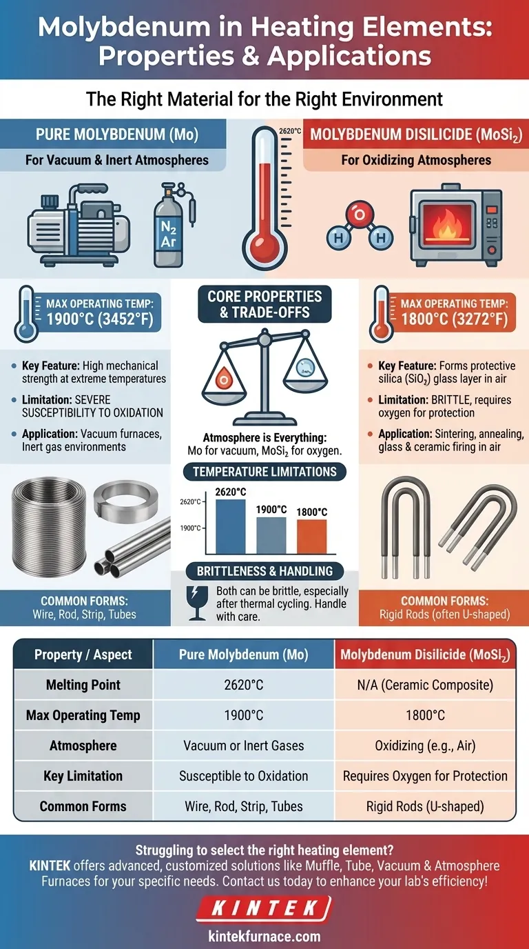 Quais são as propriedades e aplicações do Molibdénio (Mo) em elementos de aquecimento? Escolha o Elemento Certo para o Sucesso em Altas Temperaturas Guia Visual