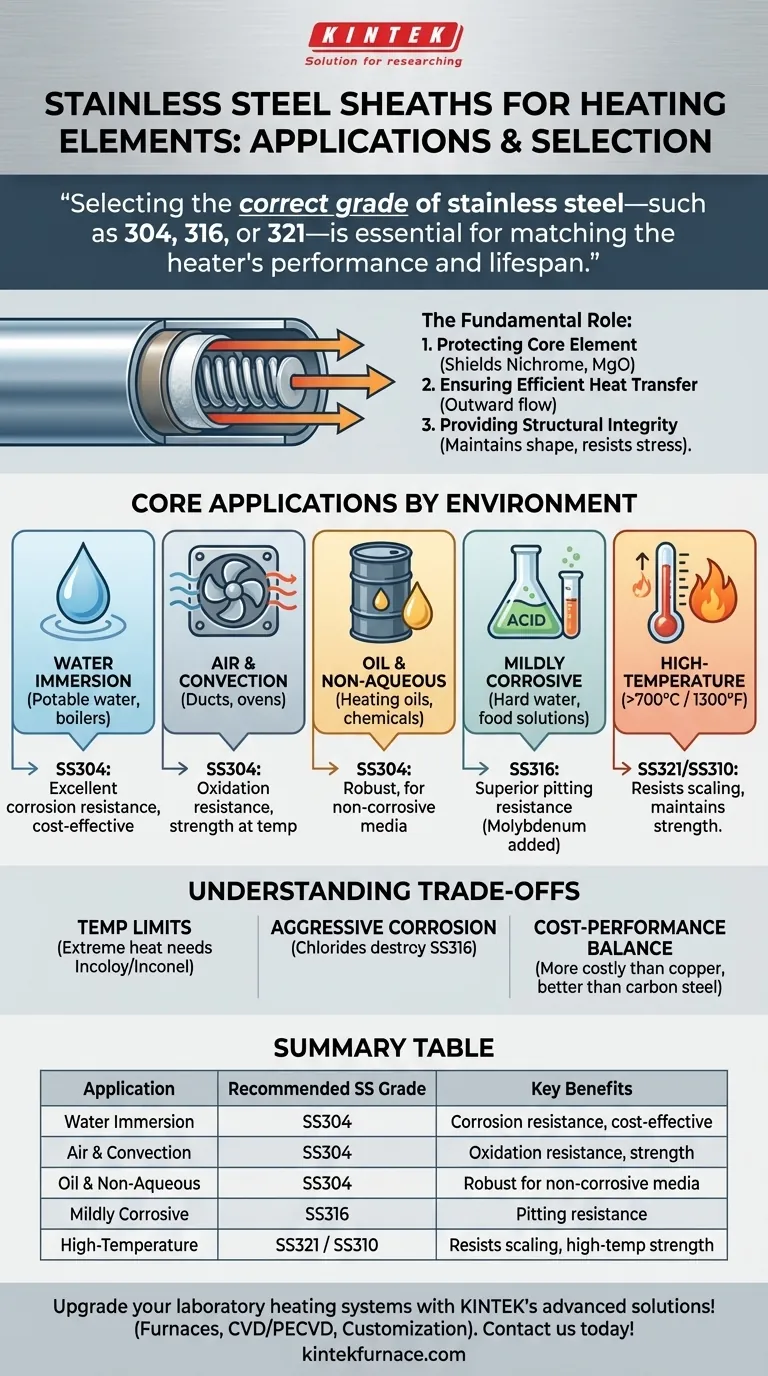 Was sind die typischen Anwendungen von Edelstahlmänteln in Heizelementen? Leistung und Haltbarkeit optimieren Visuelle Anleitung