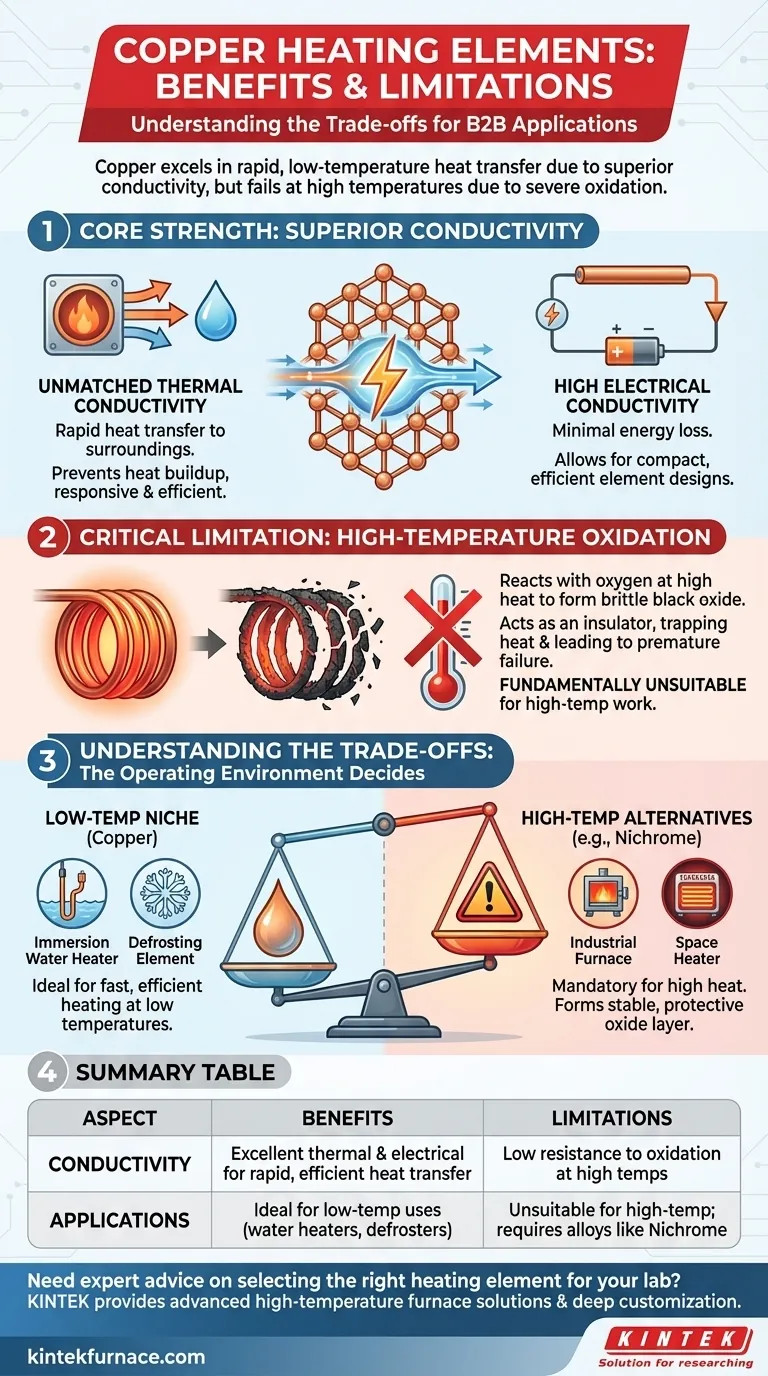 Was sind die Vorteile und Einschränkungen von Kupfer für Heizelemente? Entdecken Sie seine idealen Einsatzgebiete und vermeiden Sie kostspielige Ausfälle. Visuelle Anleitung
