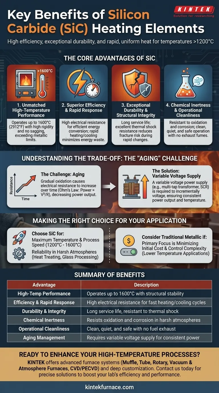 탄화규소 발열체의 주요 이점은 무엇입니까? 고온 효율 및 내구성 달성 시각적 가이드