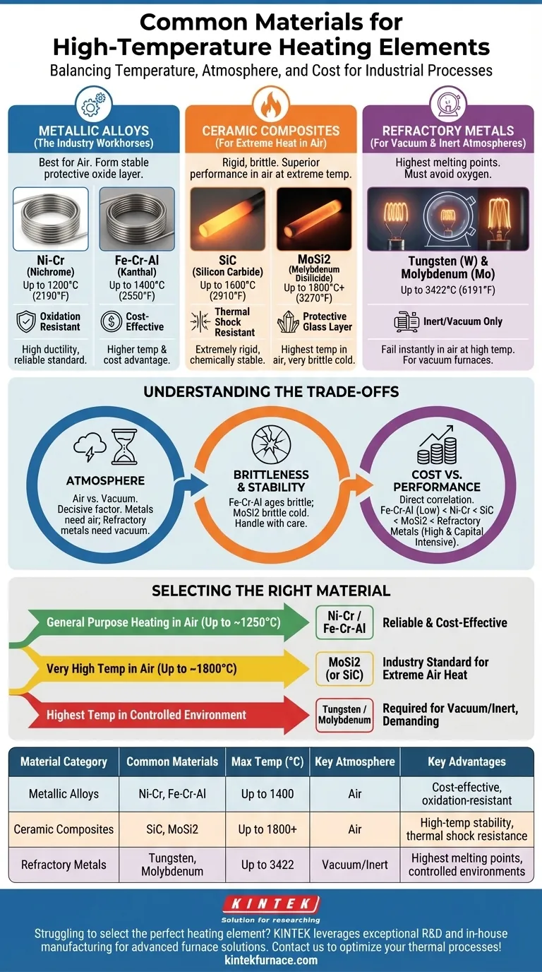 What are the common materials used for high-temperature heating elements? Choose the Right Element for Your Process Visual Guide